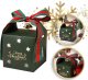 eCarla Pudełko PREZENTOWE ozdobne zielone, MERRY CHRISTMAS z kokardą 10x10x10 cm OPO40 1