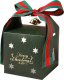 eCarla Pudełko PREZENTOWE ozdobne zielone, MERRY CHRISTMAS z kokardą 10x10x10 cm OPO40 1