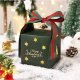 eCarla Pudełko PREZENTOWE ozdobne zielone, MERRY CHRISTMAS z kokardą 10x10x10 cm OPO40 2