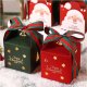 eCarla Pudełko PREZENTOWE ozdobne zielone, MERRY CHRISTMAS z kokardą 10x10x10 cm OPO40 3