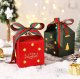 eCarla Pudełko PREZENTOWE ozdobne zielone, MERRY CHRISTMAS z kokardą 10x10x10 cm OPO40 4