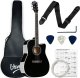 V-Tone V-TONE AG TWO BK gitara akustyczna 4/4 czarna zestaw kostki pasek zapasowe struny pokrowiec akordy klucz regulacyjny 1