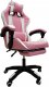Krzesło biurowe kontrast Fotel gamingowy obrotowy biurowe dla gracza podnóżek KG104 różowy 13