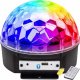 Dekoracja świąteczna KRISBERG Kula lustrzana kolorowa projektor lampa dyskotekowa reflektor laser pilot USB głośnik KR 1013 1