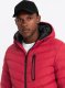 Kurtka męska Ombre Pikowana sportowa kurtka męska z kontrastowym zamkiem  czerwona V8 OM-JALP-0179 L 2