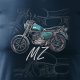 Topslang Koszulka motocyklowa na motor MZ ETZ 150 męska granatowa REGULAR S 1
