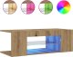 vidaXL vidaXL Szafka pod TV z oświetleniem LED, dąb artisan, 90x39x30 cm 2