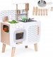 Ecotoys Drewniana kuchnia dla dzieci retro piekarnik palniki zlew akcesoria kuchenne ECOTOYS 1