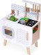 Ecotoys Drewniana kuchnia dla dzieci retro piekarnik palniki zlew akcesoria kuchenne ECOTOYS 3