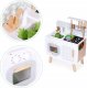 Ecotoys Drewniana kuchnia dla dzieci retro piekarnik palniki zlew akcesoria kuchenne ECOTOYS 4