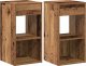 vidaXL vidaXL Szafki nocne z szufladą, 2 szt., stare drewno, 35x34x66,5 cm 2