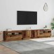 vidaXL Szafka pod TV z oświetleniem LED, stare drewno, 260x35x40 cm 4