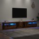 vidaXL Szafka pod TV z oświetleniem LED, stare drewno, 260x35x40 cm 5