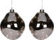 Christmas decoration Ozdoba świąteczna bombka formówka szklana kropla led antracyt 2szt 10cm 1