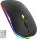 Mysz Alogy Cicha Myszka slim mysz bezprzewodowa Alogy podświetlana LED RGB do laptopa tabletu Czarna 2