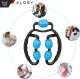 Alogy Masażer do ciała antycellulitowy ręczny roller mięśni Alogy 5x wałek do masażu Uniwersalny rolkowy czarno-niebieski 7