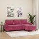 vidaXL 3-osobowa sofa z podnóżkiem winna czerwień 180 cm, aksamit 1