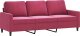 vidaXL 3-osobowa sofa z podnóżkiem winna czerwień 180 cm, aksamit 4