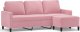 vidaXL 3-osobowa sofa z podnóżkiem, różowa, 180 cm, aksamitem 2