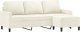 vidaXL Sofa 3-osobowa, kremowa, 180 cm, tapicerowana aksamit 3