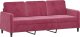 vidaXL 3-osobowa sofa z podnóżkiem winna czerwień 180 cm, aksamit 4