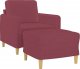 vidaXL vidaXL Fotel z podnóżkiem, winna czerwień, 60 cm, obity tkaniną 3