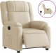 vidaXL vidaXL Elektryczny fotel rozkładany, kremowy, obity tkaniną 2