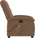 vidaXL vidaXL Rozkładany fotel masujący, elektryczny, brązowy, tkanina 10