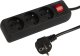 Blow 98-072# Przedłużacz sieciowy pr-370wsp 3-gniazda z uziemieniem+wyłącznik 2m czarny 3x1,5mm 2