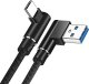Kabel USB Verk Kabel przewód usb usb-c typ c kątowy do ładowania qc do telefonu 1m Kabel przewód usb usb-c typ c kątowy do ładowania qc do telefonu 1m 3