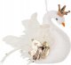 Christmas decoration ŁABĘDŹ DEKORACYJNY WISZĄCY BOMBKA 17CM PERŁOWE SKRZYDŁA 1