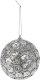 Christmas decoration BOMBKA DEKORACYNA Z CEKINAMI 8CM SREBRNA 1
