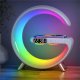 4kom.pl Lampa inteligentna wielofunkcyjna z ładowarka QI 15W głośnik Bluetooth lampka nocna LED RGB Alogy Biała 2