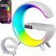 4kom.pl Lampa inteligentna wielofunkcyjna z ładowarka QI 15W głośnik Bluetooth lampka nocna LED RGB Alogy Biała 21