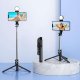 Selfie stick 4kom.pl Selfie stick Uchwyt na telefon statyw z podwójną lampą Ring LED Tripod z pilot Bluetooth Czarny 20