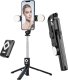 Selfie stick 4kom.pl Selfie stick Uchwyt na telefon statyw z podwójną lampą Ring LED Tripod z pilot Bluetooth Czarny 22