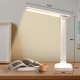 Lampka biurkowa 4kom.pl Lampka LED nocna na biurko biurkowa do czytania lampa dotykowa regulowana 3 tryby bezprzewodowa kabel USB biała 4