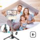Selfie stick 4kom.pl Kijek Selfie Stick uchwyt do telefonu zdjęć statyw Tripod L15 z Lampa LED + Pilot Bluetooth na telefon Czarny 1