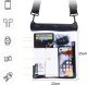 4kom.pl Etui wodoodporne na telefon 7.2" saszetka Case torba z pasek na ramię uniwersalne duże wodoszczelne 23x25cm Czarne 4
