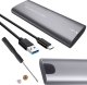 Kabel USB 4kom.pl Obudowa adapter dysku kieszeń na dysk SSD NGFF m.2 USB 3.1 USB-C typ-c 2230-2280mm Srebrna 5