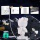 Lampki choinkowe 4kom.pl Projektor gwiazd galaktyk - ludzik astronauta z głośnikiem głośnik Bluetooth lampka LED RGB do pokoju dziecka +Pilot Biały 13