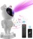 Lampki choinkowe 4kom.pl Projektor gwiazd galaktyk - ludzik astronauta z głośnikiem głośnik Bluetooth lampka LED RGB do pokoju dziecka +Pilot Biały 14