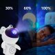 Lampki choinkowe 4kom.pl Projektor gwiazd galaktyk - ludzik astronauta z głośnikiem głośnik Bluetooth lampka LED RGB do pokoju dziecka +Pilot Biały 3