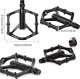 4kom.pl Pedały rowerowe platformowe do roweru MTB aluminiowe 9/16" Aluminium czarne komplet [2szt.] 9