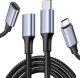 Kabel USB 4kom.pl Kabel przedłużacz przedłużka USB-C typ C 3.1 Gen2 Thunderbolt 100W PD 10Gbs 4K 2M Adapter przewód nylon oplot mocny 14