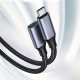 Kabel USB 4kom.pl Kabel przedłużacz przedłużka USB-C typ C 3.1 Gen2 Thunderbolt 100W PD 10Gbs 4K 2M Adapter przewód nylon oplot mocny 6