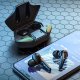 Słuchawki 4kom.pl Słuchawki bezprzewodowe Bluetooth 5.2 w etui powerbank dla graczy do gier gamingowe LED Czarne 4