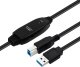 Kabel USB MicroConnect USB-A - USB-B 7 m Czarny (Active USB 3.2 Gen 1 A-B 7m) 1