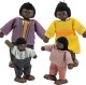 Viga Toys VIGA Zestaw Drewnianych Laleczek Materiałowe Ubranka 4 szt Ciemnoskóre 1