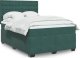 vidaXL Łóżko kontynentalne z materacem, ciemnozielone, 140x200 cm 1